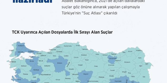 Adalet Bakanlığı Türkiye'nin "Suç Atlası"nı hazırladı