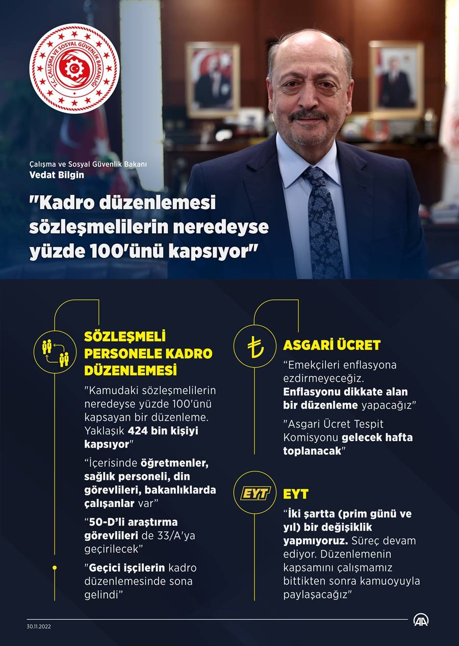 Bakan Bilgin: Kadro düzenlemesi sözleşmelilerin neredeyse yüzde 100'ünü kapsıyor 2