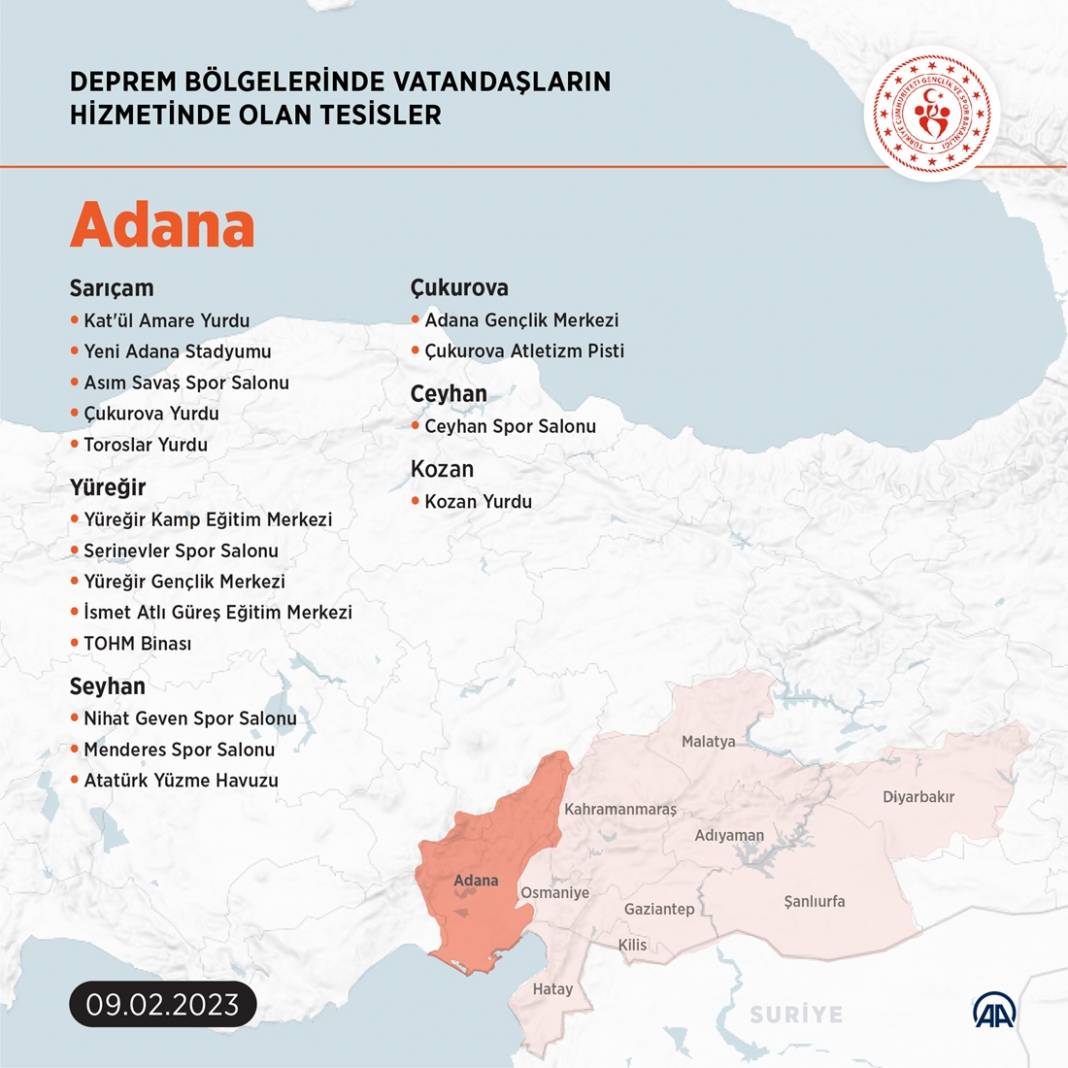 Deprem bölgelerinde hizmette olan tesisler 1