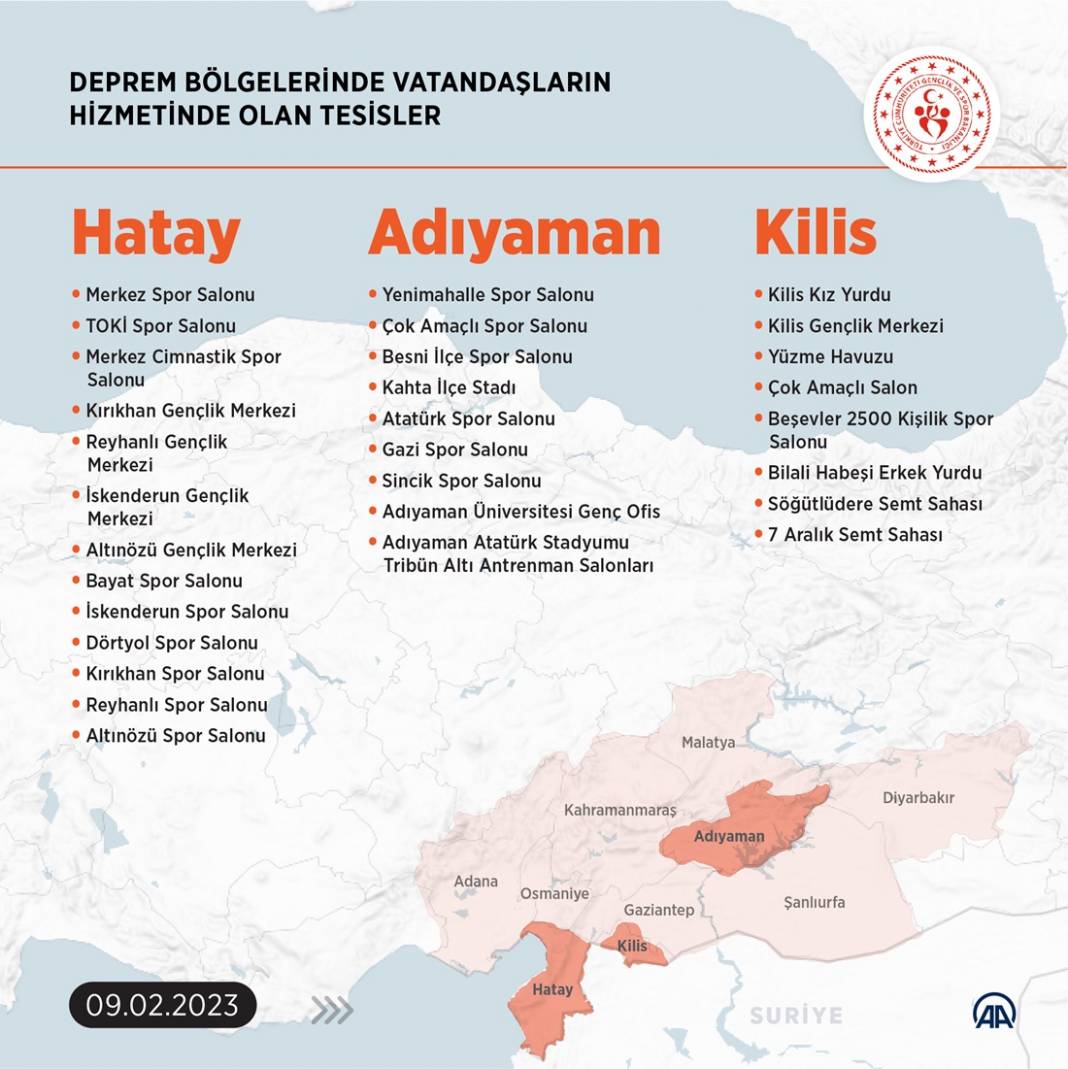 Deprem bölgelerinde hizmette olan tesisler 3