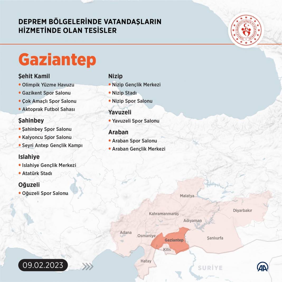 Deprem bölgelerinde hizmette olan tesisler 6