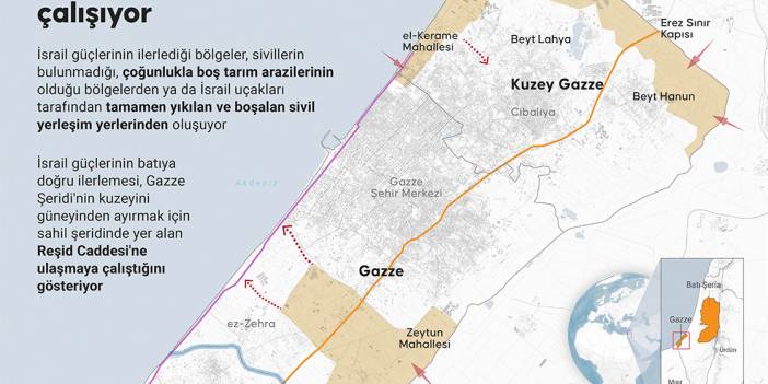 Gazze Şeridi'ne karadan giren İsrail güçleri, kuzeyden ve batıdan işgali ilerletmeye çalışıyor