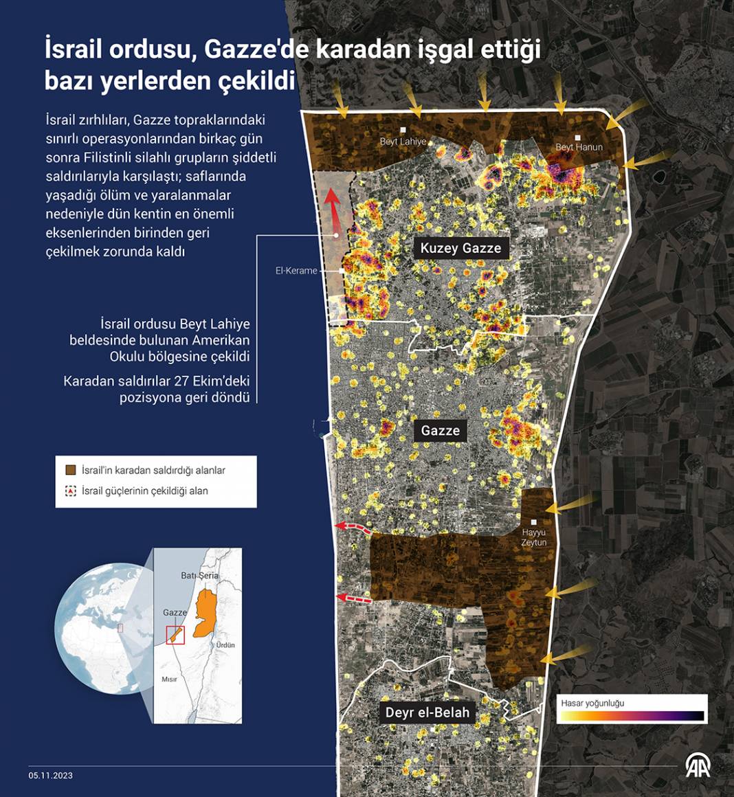 İsrail ordusu, Gazze'de karadan işgal ettiği bazı yerlerden çekildi 1