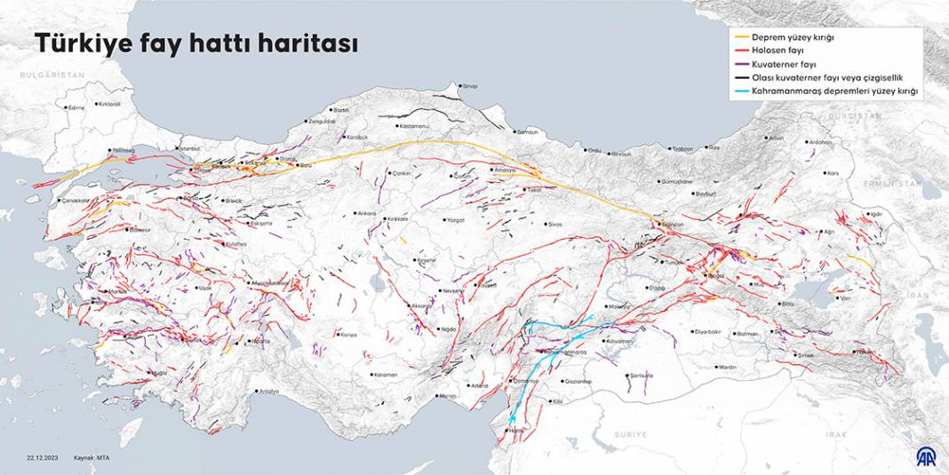 Türkiye fay hattı haritası 1