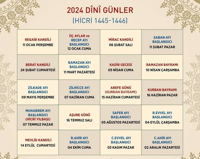 2024 dini günler takvimi.. 1