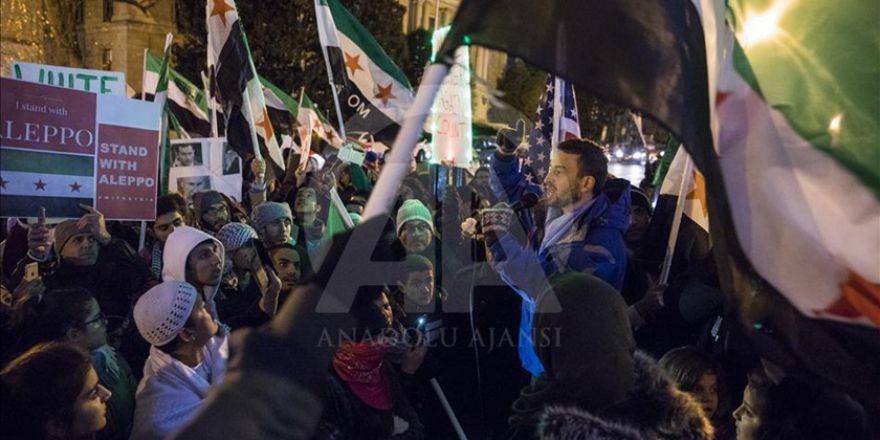 Halep'teki saldırılar Washington'da protesto edildi