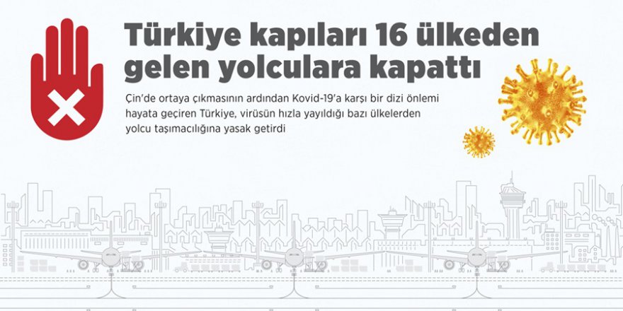 Türkiye 16 ülkeye kapılarını kapattı