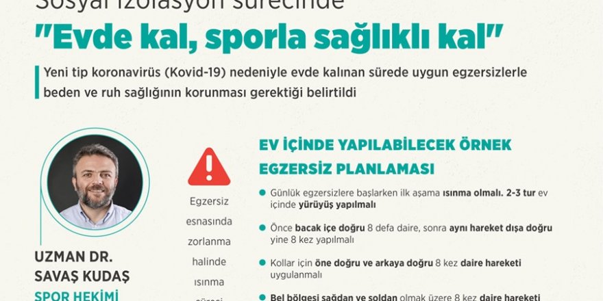 Sosyal izolasyon sürecinde "Evde kal, sporla sağlıklı kal"