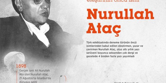 Türk edebiyatında eleştirinin öncü ismi: Nurullah Ataç