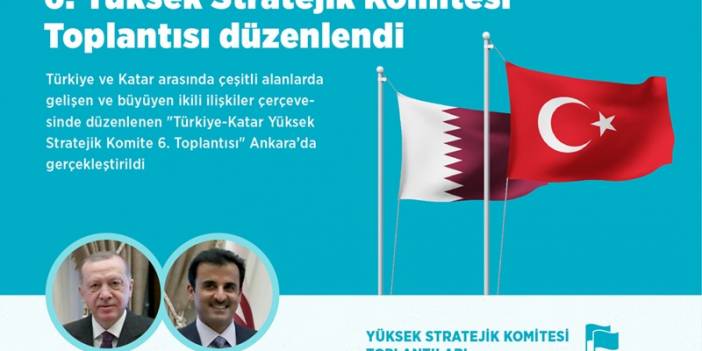 Türkiye ile Katar arasında 6. Yüksek Stratejik Komitesi Toplantısı düzenlendi