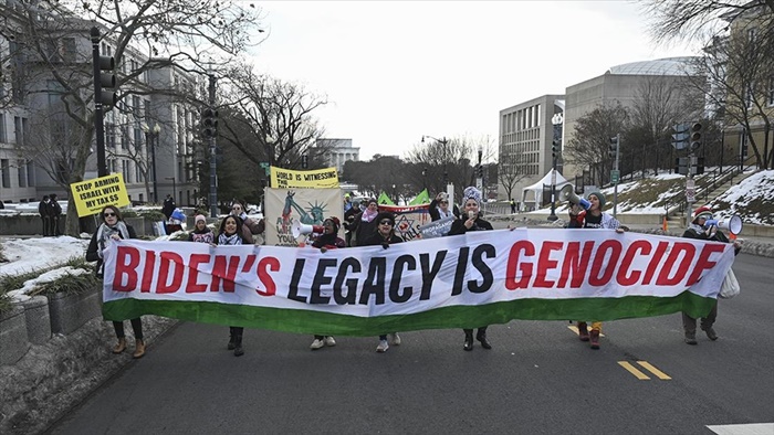 ABD'nin başkentinde Filistin destekçileri Biden yönetiminin Gazze politikasını protesto etti