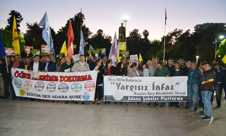 Adana’da ihraç edilen eğitimciler için eylem