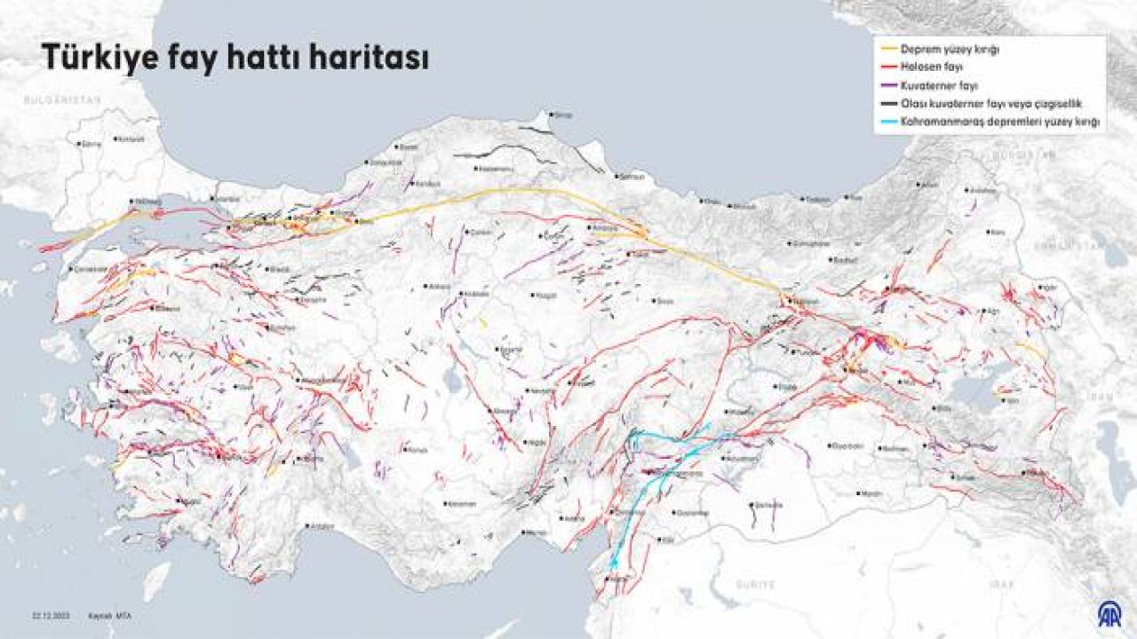 Türkiye fay hattı haritası