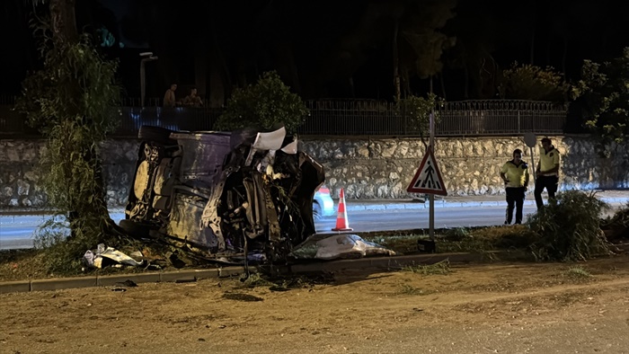 Adana'da otomobilin ağaçlara çarpması sonucu 5 kişi yaralandı
