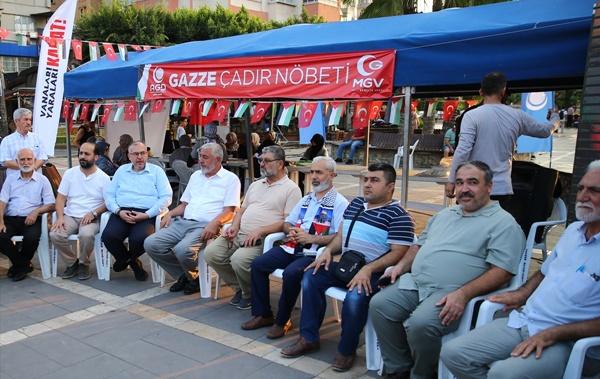 Adana'da Filistin'e destek için çadır nöbeti tutuluyor