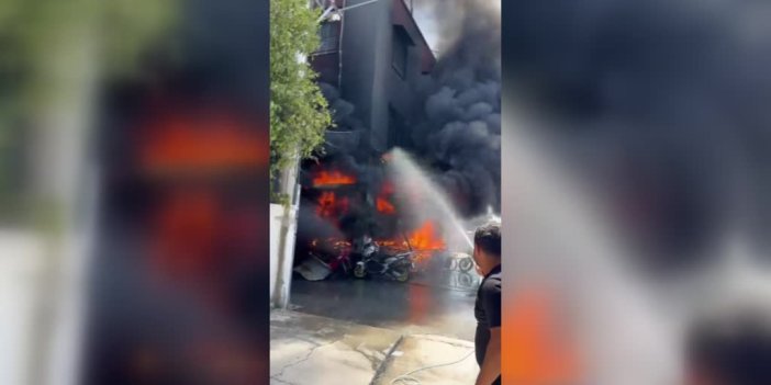 Adana'da motosiklet tamirhanesinde çıkan yangın söndürüldü