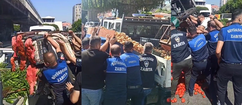 Adana'da zabıta seyyar satıcılara operasyon yaptı, ürünleri ziyan etti