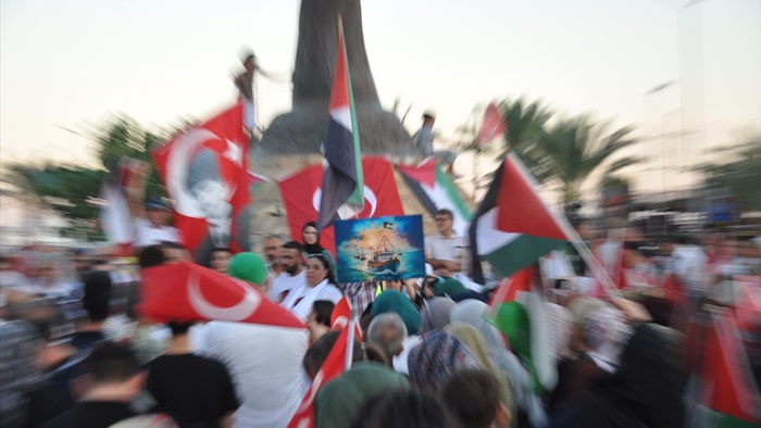 Mersin'de Küresel Sumud Filosu'nu "selamlama" etkinliği düzenlendi
