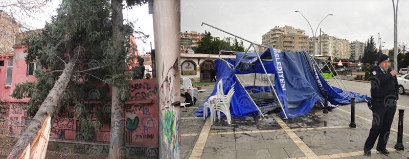 Adana'da fırtına hayatı olumsuz etkiledi