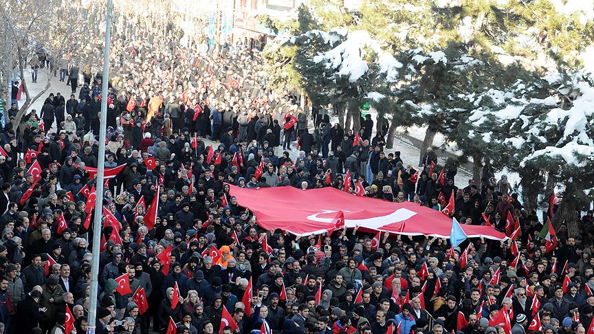 Bingöl, Van ve Mardin'de binlerce vatandaş terörü lanetledi