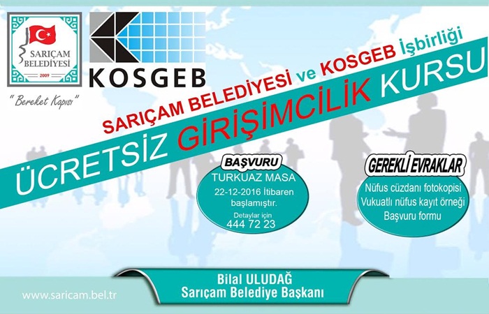 Sarıçam’da Ücretsiz Girişimcilik kursları..