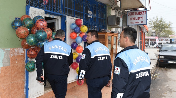 Sarıçam Belediyesi Zabıta Ekiplerinden denetim