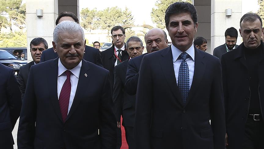 Başbakan Yıldırım, IKBY Başbakanı Barzani ile bir araya geldi