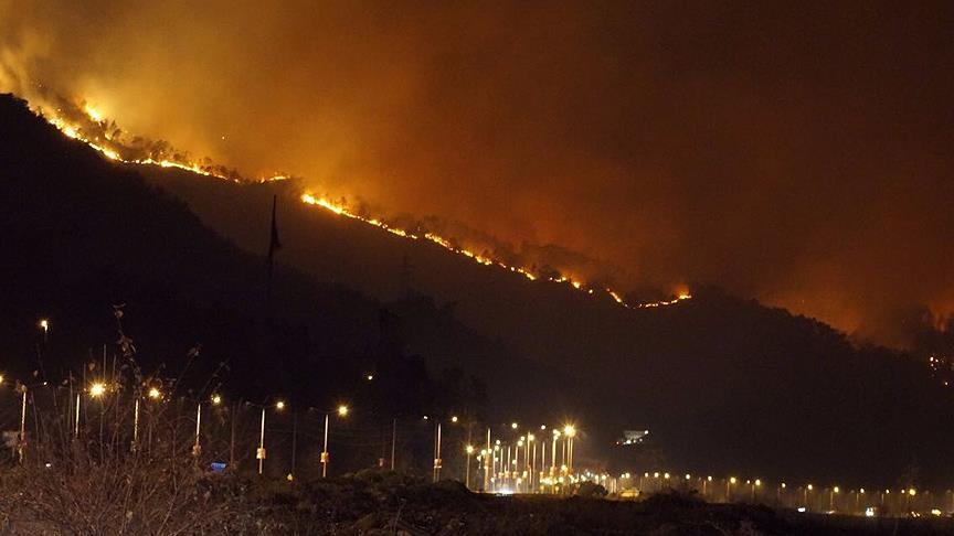 Denizli'de orman yangını nedeniyle 2 mahalle boşaltıldı