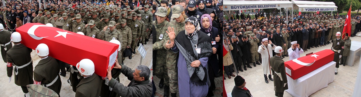 Şehit eşini öperek uğurladı...