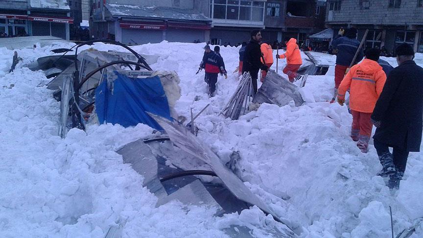 Ağrı'da pazar yerinin çatısı çöktü