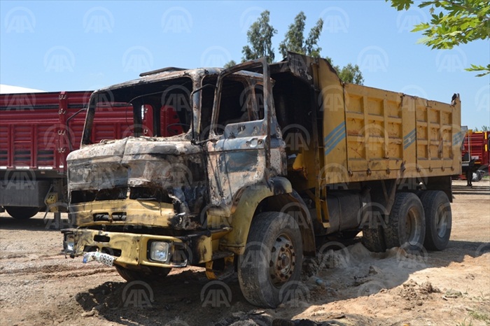 Adana'da kamyonun kundaklandığı iddiası
