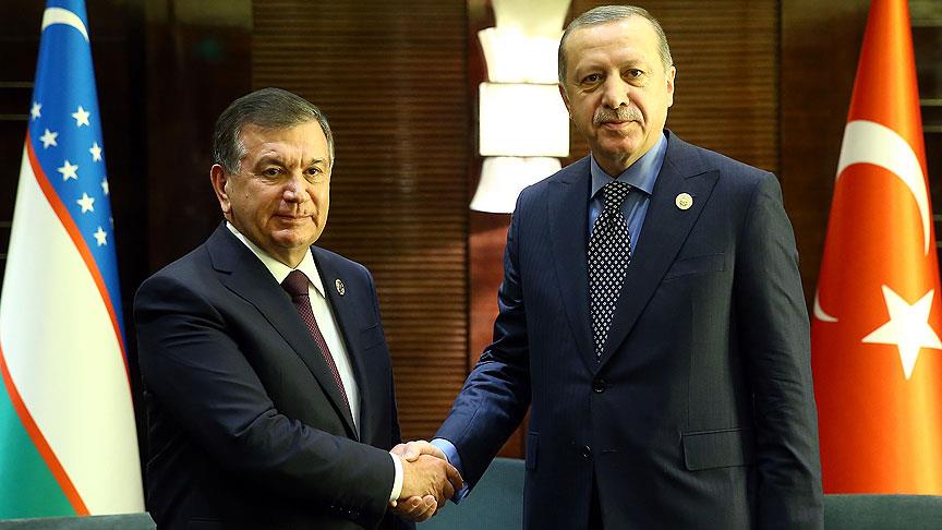 Erdoğan ile Mirziyoyev bayramlaştı