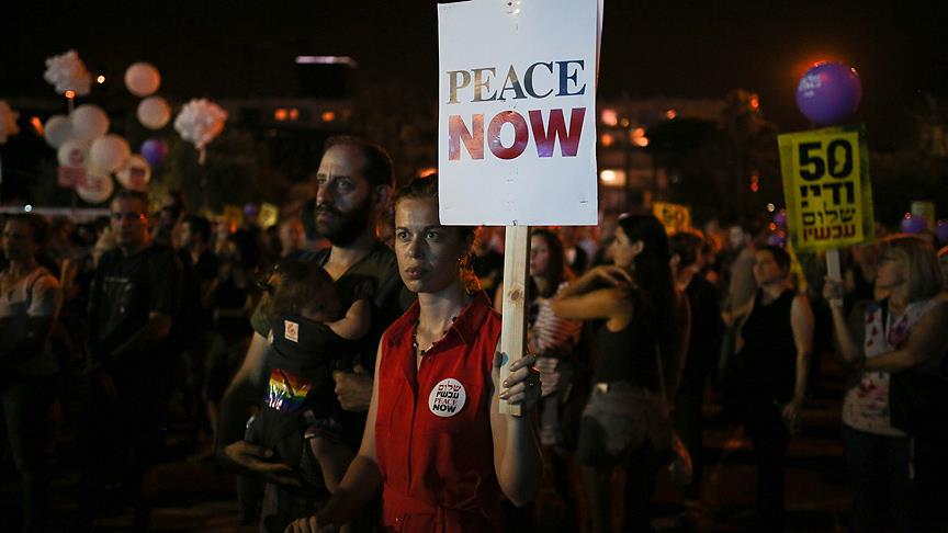 Tel Aviv'de İsrail işgali protesto edildi