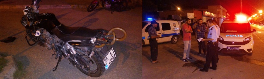 Adana'da motosikletle bisiklet çarpıştı: 3 yaralı