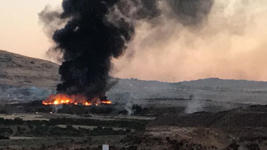 Kilis'te askeri alanda yangın