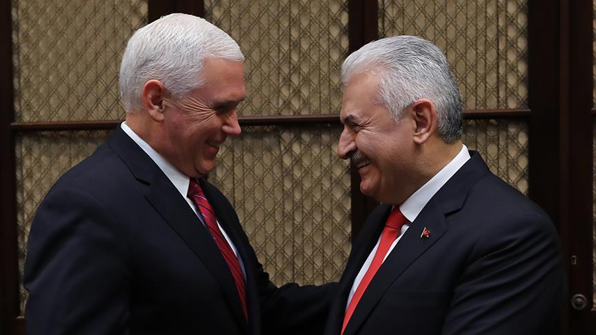 Başbakan Yıldırım ile ABD Başkan Yardımcısı Pence bir araya geldi