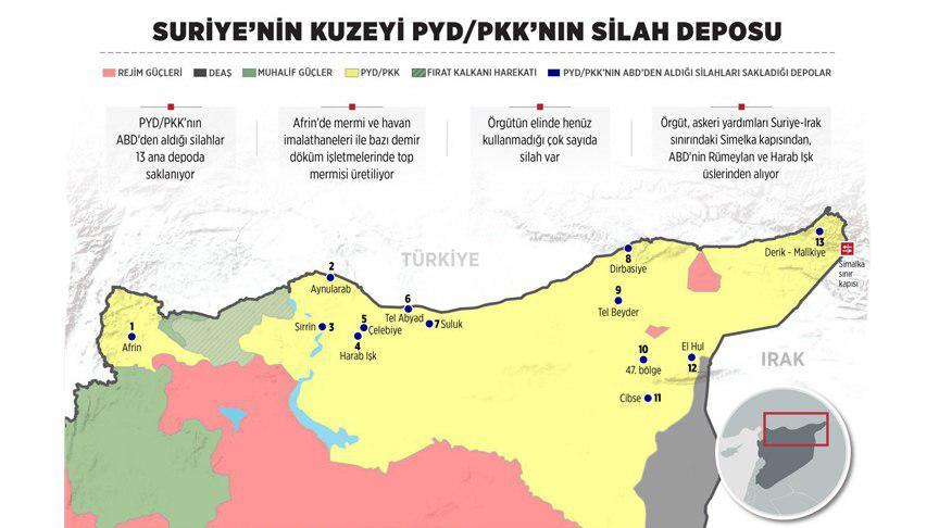 Suriye’nin kuzeyi PYD/PKK’nın silah deposu