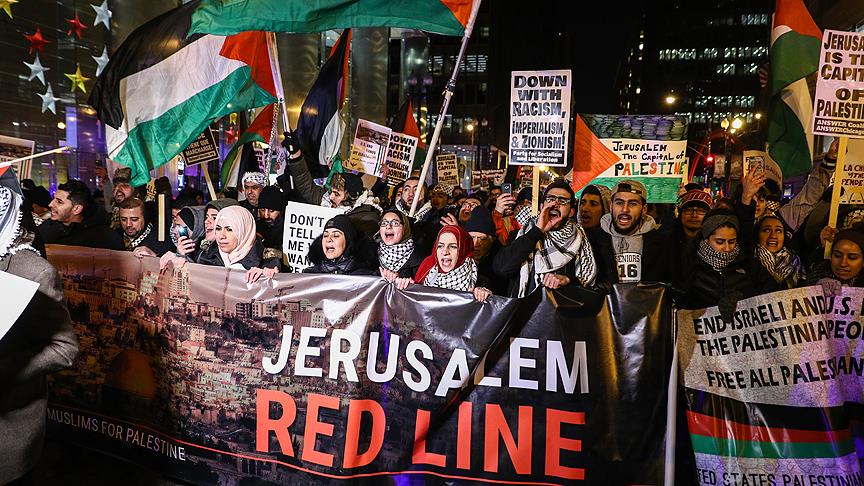 ABD'nin Kudüs kararı Chicago’da protesto edildi