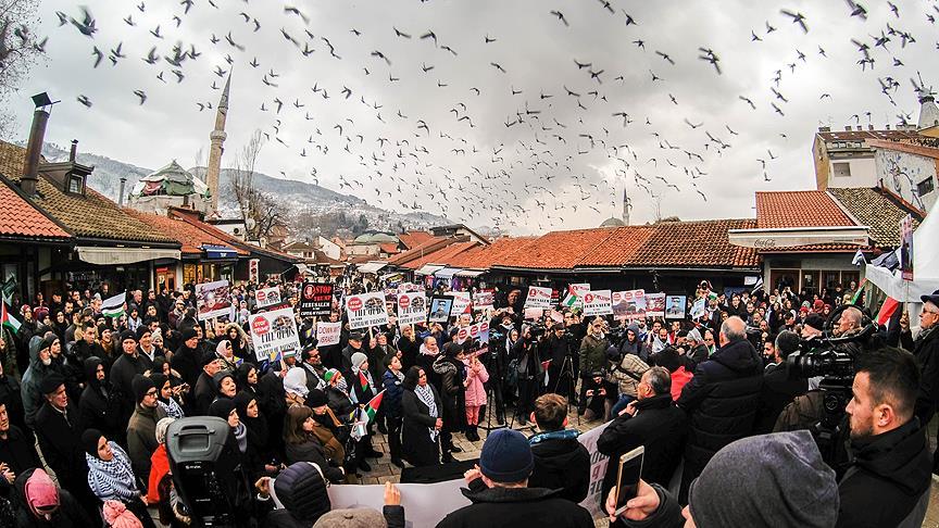 'Avrupa'nın Kudüsü'nde Filistin'e destek mitingi