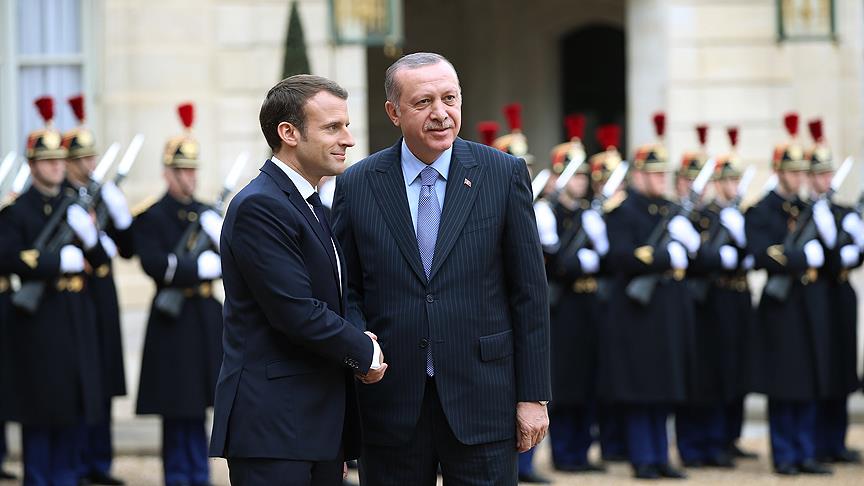 Erdoğan ve Macron ortak basın toplantısı düzenliyor