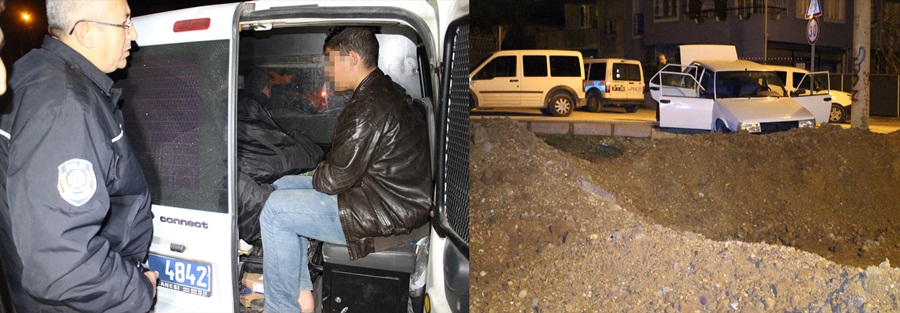 Hırsızlık zanlıları kaza yapınca yakalandı