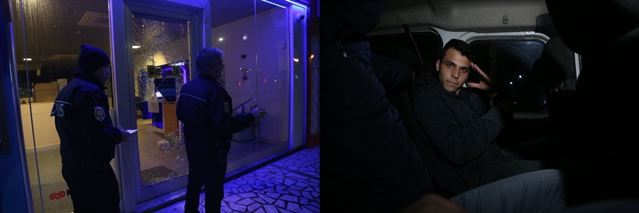 Camı taşla kırıp içeri girdi 'Banka benim' dedi