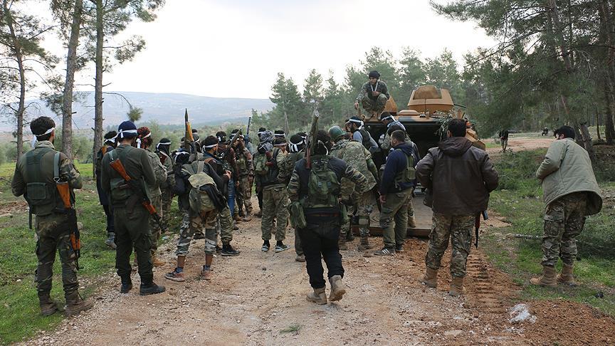 Afrin'de ele geçirilen terör kampındaki çatışmayı AA görüntüledi