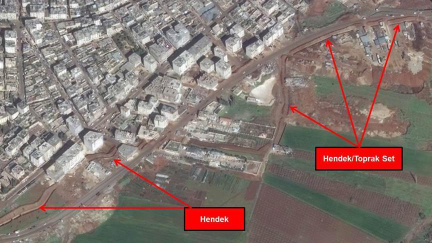 Teröristler hendekleri Afrin halkına kazdırdı