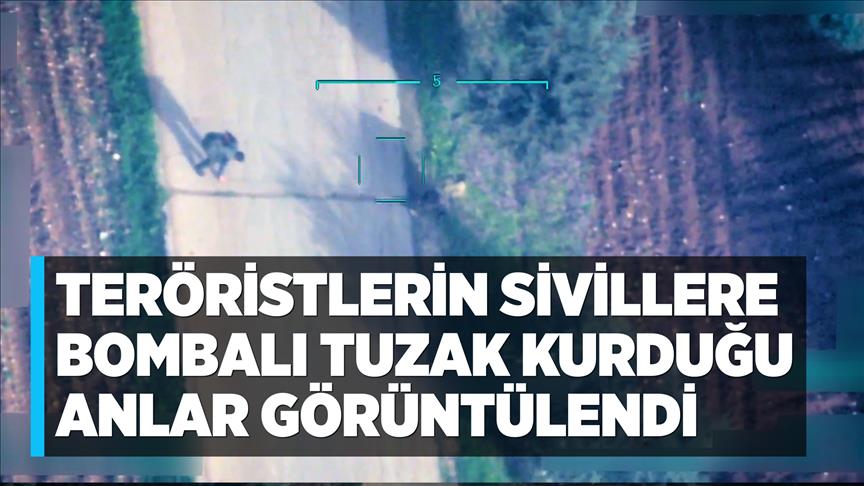 Afrin'de teröristlerin sivilleri katlettiği tuzaklama anları görüntülendi