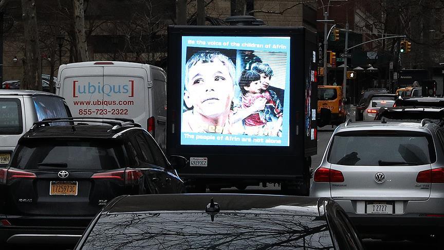 PKK yandaşlarından New York sokaklarında Afrin yalanı