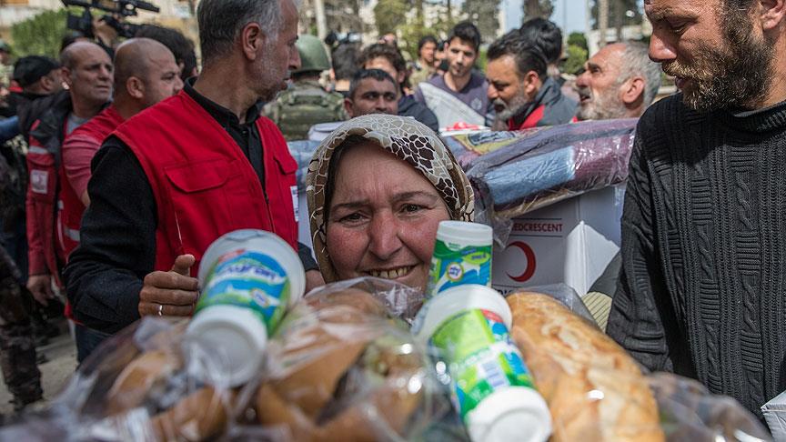 Mazlumun umudu Türk Kızılayı Afrinlilerin yanında