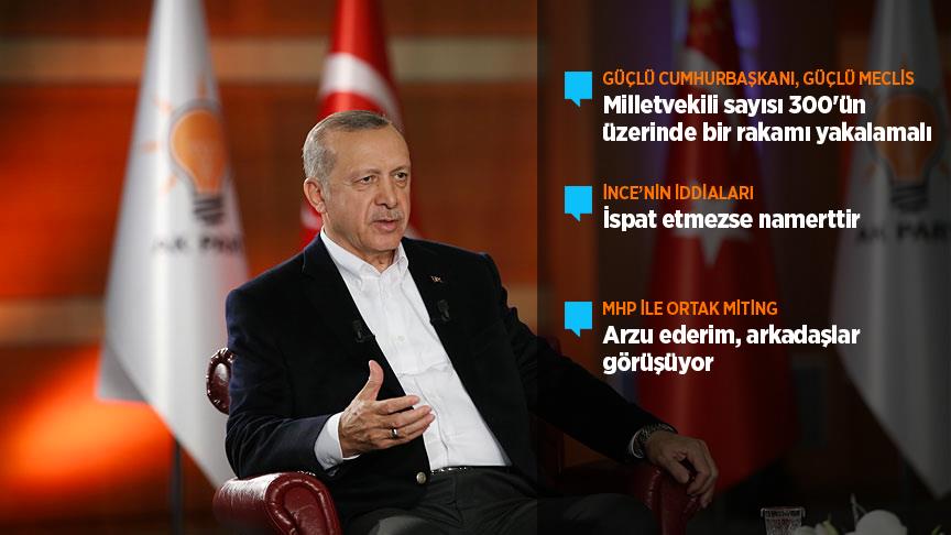 Erdoğan: Güçlü bir cumhurbaşkanı istiyorsanız, güçlü bir Meclise de ihtiyacımız var