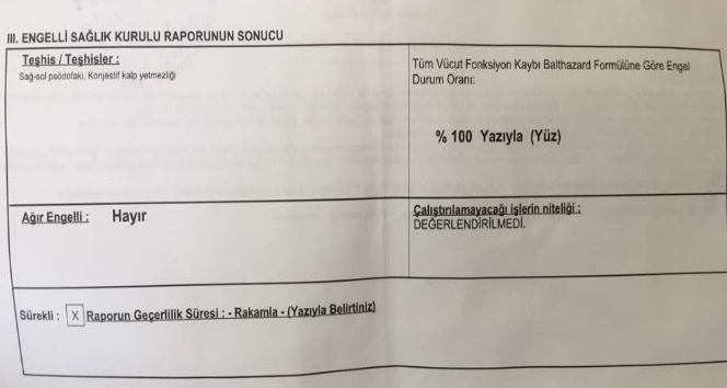 Yüzde yüz engelli ama evde bakım ücreti ödenmiyor