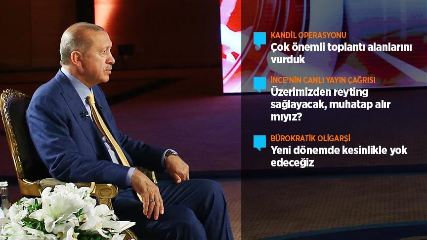 Erdoğan: Kandil'de toplantı alanlarını vurduk